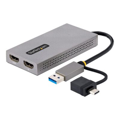 Adaptador usb 3.0 – usb tipo c a 2x hdmi startech macho – hembra – gris