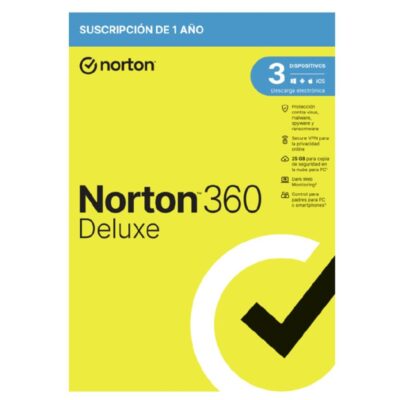 Antivirus norton deluxe 25gb español 1 usuario 3 dispositivos 1 año esd electronica