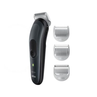 Afeitadora corporal braun bodygroom bg3340 skinshield – auto. 80m – 3 peines – bateria