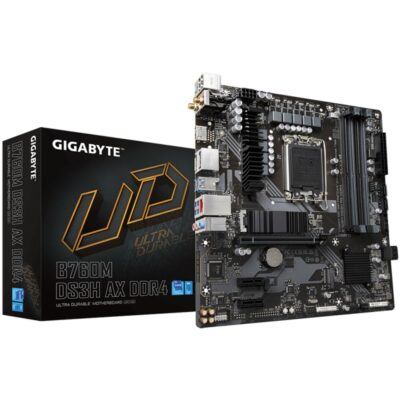 Placa base gigabyte b760m ds3h ax 1700 matx – 4 x ddr4 – 4 x sata – 3 x usb 3.2 – 2 x usb 2.0 – 1 x usb tipo c
