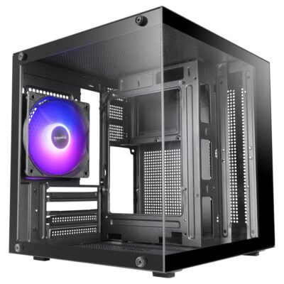 Caja ordenador mars gaming mc – cube matx argb cristal templado negra