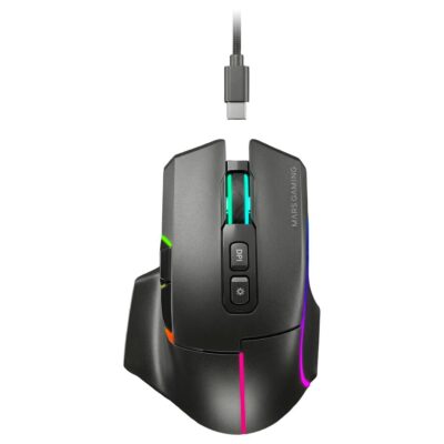 Raton inalambrico mars gaming mmw – vector negro