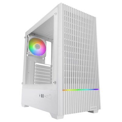 Caja ordenador mars gaming mc – quantum atx argb cristal templado blanco
