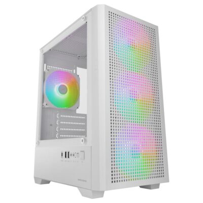 Caja ordenador mars gaming mc – vectorw matx argb cristal templado blanco
