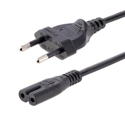 Cable cee7 – 16 a c7 startech 2m – macho – macho – negro