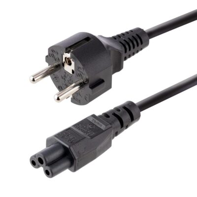 Cable schuko a iec c5 startech 3m – macho – hembra – negro