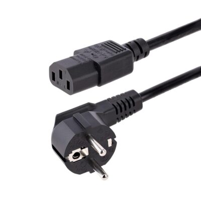 Cable schuko a iec c13 startech 3m – macho – hembra – negro