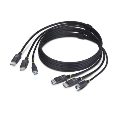 Cable 2x displayport – usb tipo a a 2x displayport – usb tipo b startech 1.8m – macho – macho – negro