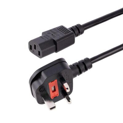 Cable bs1363 a iec c13 startech 1.8m – negro