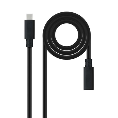 Cable nanocable usb 3.2 gen2x2 100w c – m – h 1 -5m alargador usb – c