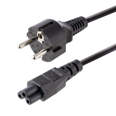 Cable schuko a c5 startech 2m – macho – hembra – negro
