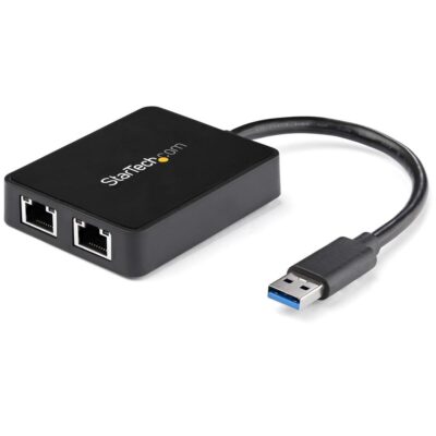 Adaptador usb tipo a a 2x rj45 startech macho – hembra – negro
