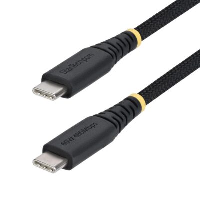 Cable usb tipo c startech 0.3m – macho – macho – negro trenzado