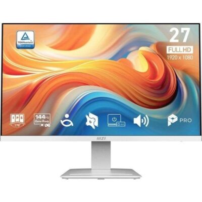 Monitor led 27 pulgadas msi mp273w e14a ips – fhd – dp – hdmi – d – sub – 144hz – 1ms – vesa 100×100 blanco