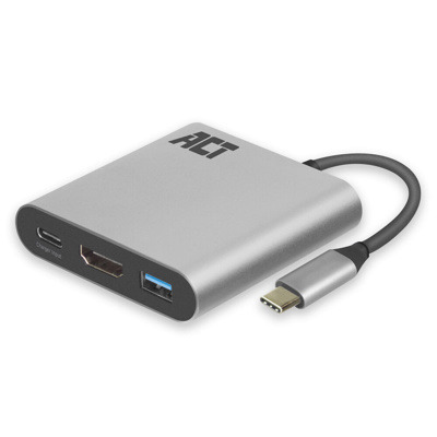 Adaptador act connectivity usb – c a hdmi – usb a – usb – c pd