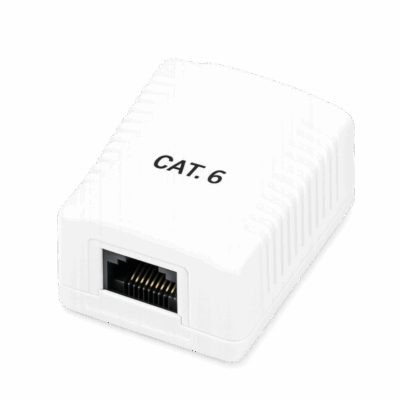 Roseta de superficie phasak cat 6 utp caja 1 puerto hembra rj45