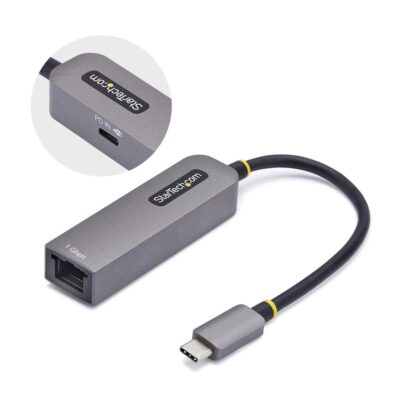 Adaptador usb tipo c a ethernet startech macho – hembra – gris