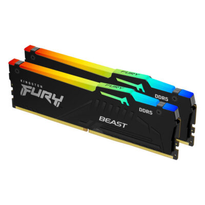 Memoria ram ddr5 16gb 2x8gb kingston – 5200mhz – pc5 41600 – fury beast rgb – cl40 – 1.25v
