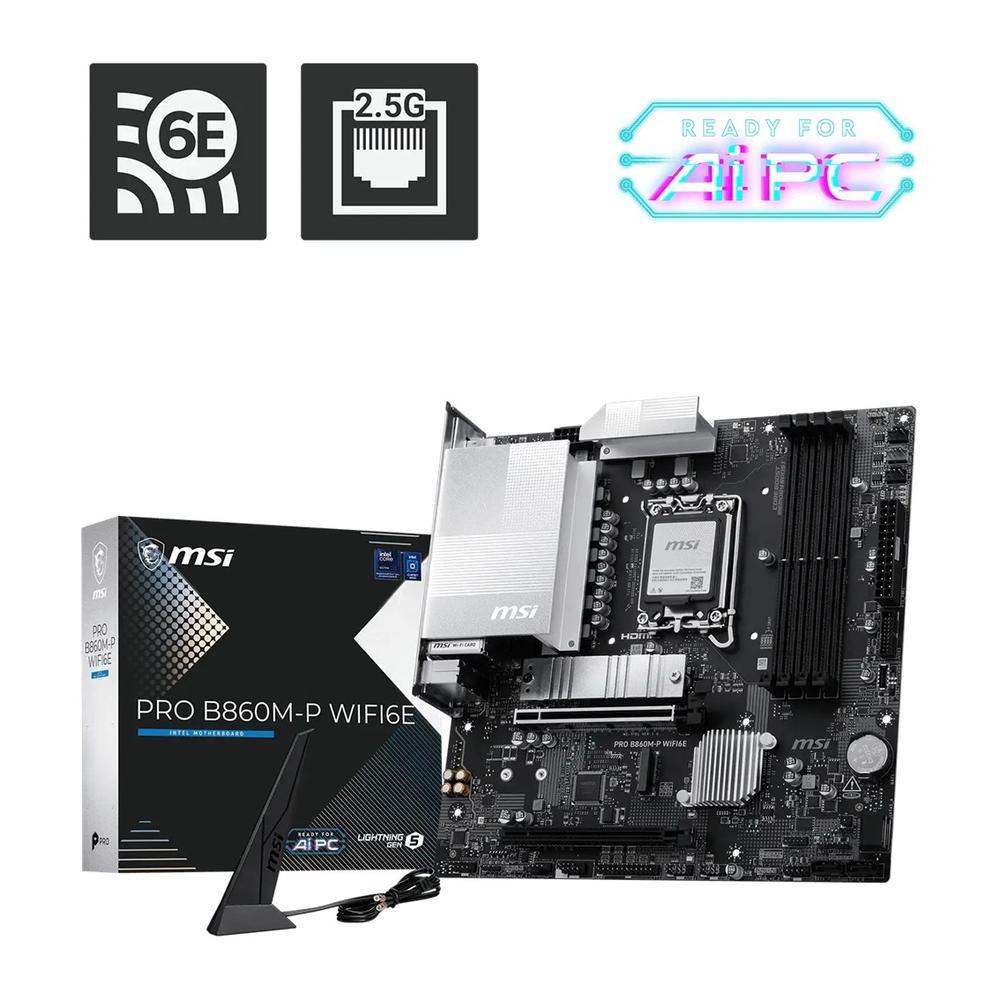 Placa base msi pro b860m - p wifi6e lga 1851 matx - 4x ddr5