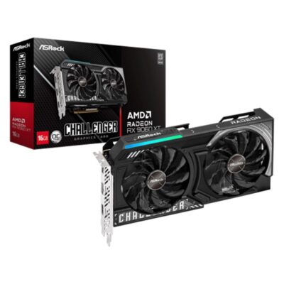Tarjeta grafica asrock radeon rx 9060 xt challenger 16gb oc gddr6 – 2x dp – 2x hdmi pci express 5.0