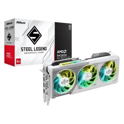 Tarjeta grafica asrock rx 9070 xt steel legend 16gb gddr6 – 3x dp – 1x hdmi pci express 5.0