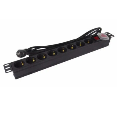 Regleta phasak 8 tomas armario rack 19 pulgadas con interruptor 3m negro bns 1520